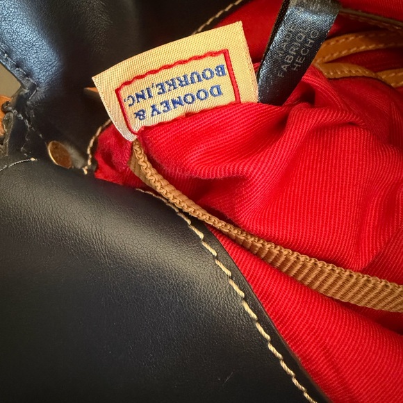 Dooney & Bourke Black and Tan Leather Shoulder Bag - Picture 9 of 9